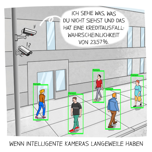 Cartoon: Überwachung (medium) by Cloud Science tagged ki,künstliche,intelligenz,kameras,überwachung,big,data,daten,datenschutz,security,predictive,policing,bonität,kredit,gescihtserkennung,tracking,tracing,deep,learning,glaserner,mensch,videoüberwachung,social,scoring,massenüberwachung,grundrechte,zukunft,digitalisierung,digital,tech,technologie,technik,ki,künstliche,intelligenz,kameras,überwachung,big,data,daten,datenschutz,security,predictive,policing,bonität,kredit,gescihtserkennung,tracking,tracing,deep,learning,glaserner,mensch,videoüberwachung,social,scoring,massenüberwachung,grundrechte,zukunft,digitalisierung,digital,tech,technologie,technik