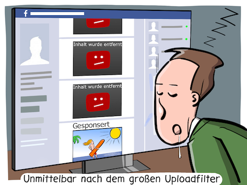 Cartoon: Uploadfilter (medium) by Cloud Science tagged uploadfilter,zensur,artikel,13,diktatur,politik,digitalisierung,medien,grundgesetz,meinungsfreiheit,demokratie,internet,internetfreiheit,hochladen,algorithmen,leistungsschutzrecht,netzpolitik,it,technologie,ueberwachungsstaat,orwell,1984,social,media,soziale,netzwerke,facebook,twitter,kontrolle,framing,manipulation,freiheit,uploadfilter,zensur,artikel,13,diktatur,politik,digitalisierung,medien,grundgesetz,meinungsfreiheit,demokratie,internet,internetfreiheit,hochladen,algorithmen,leistungsschutzrecht,netzpolitik,it,technologie,ueberwachungsstaat,orwell,1984,social,media,soziale,netzwerke,facebook,twitter,kontrolle,framing,manipulation,freiheit