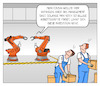Cartoon: Hürden der Automatisierung (small) by Cloud Science tagged automatisierung automation industrie40 roboter fabrik zukunft niedriglohn technologie robotik digitalisierung arbeit kuka investition