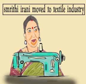 Cartoon: smiriti irani  demoted (medium) by anupama tagged smrithi,moved,to,textile,industry