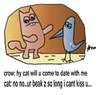 Cartoon: Cat..Crow.. Date (small) by anupama tagged date