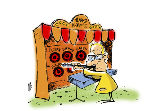 Cartoon: Flemish Fair (medium) by stip tagged kirmes,fair,flämisch,kermis,vlaams,nva,kirmes,fair,flämisch,kermis,vlaams,nva