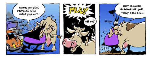 Cartoon: The Dark Plight (medium) by stip tagged dung,cow,fatman,batman,dung,cow,fatman,batman