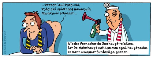 Cartoon: Schoolpeppers 113 (medium) by Schoolpeppers tagged proktologe,fußball,bundesliga