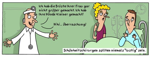 Cartoon: Schoolpeppers 191 (medium) by Schoolpeppers tagged schönheitsoperation,brustvergrößerung,arzt