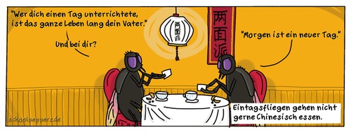 Cartoon: Schoolpeppers 219 (medium) by Schoolpeppers tagged eintagsfliegen,chinesisch,essen