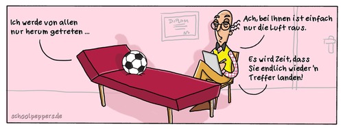 Cartoon: Schoolpeppers 282 (medium) by Schoolpeppers tagged psychiater,krankheir,fussball