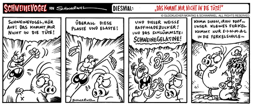 Cartoon: Schweinevogel Nicht in die Tüte (medium) by Schweinevogel tagged schweinevogel,sid,schwarwel,strip,cartoon