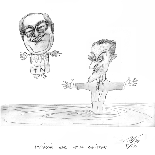 Cartoon: ler pen sarkosy (medium) by sasch tagged sarko,regionalwahl,national,französisch