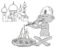 Cartoon: Spaghetti Charmer (small) by fonimak tagged fakir,charmer,spaghetti,past,flute,cartoon