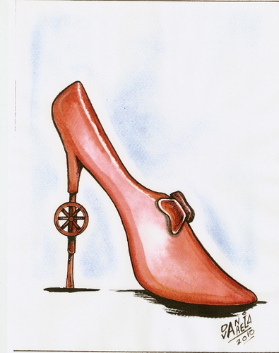 Cartoon: zapato de dama (medium) by DANIEL EDUARDO VARELA tagged damas