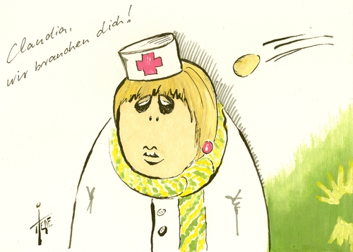 Cartoon: Claudia Roth (medium) by tiede tagged karikatur,cartoon,tiedemann,joachim,tiede,trittin,candystorm,parteivorsitz,roth,claudia,claudia,roth,parteivorsitz,canystorm,trittin,tiede,joachim,tiedemann,cartoon,karikatur