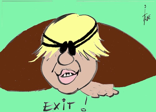 Cartoon: Exit (medium) by tiede tagged boris,johnson,brexit,tiede,cartoon,karikatur,boris,johnson,brexit,tiede,cartoon,karikatur