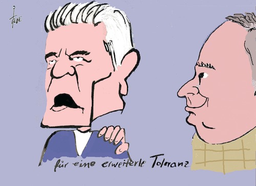 Cartoon: Gauck - Toleranz (medium) by tiede tagged gauck,joachim,expräsident,toleranz,gauland,alexander,gauck,joachim,expräsident,toleranz,gauland,alexander