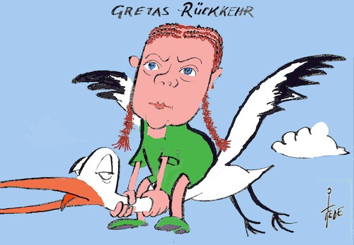 Cartoon: Gretas Rückkehr (medium) by tiede tagged greta,thunberg,fridays,for,future,atlantik,flugreise,klimawandel,tiede,cartoon,karikatur,greta,thunberg,fridays,for,future,atlantik,flugreise,klimawandel,tiede,cartoon,karikatur