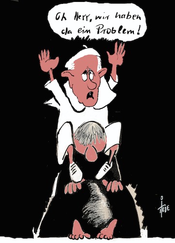 Cartoon: Aufarbeitung (medium) by tiede tagged papst,kirche,missbrauch,tiede,cartoon,karikatur,papst,kirche,missbrauch,tiede,cartoon,karikatur