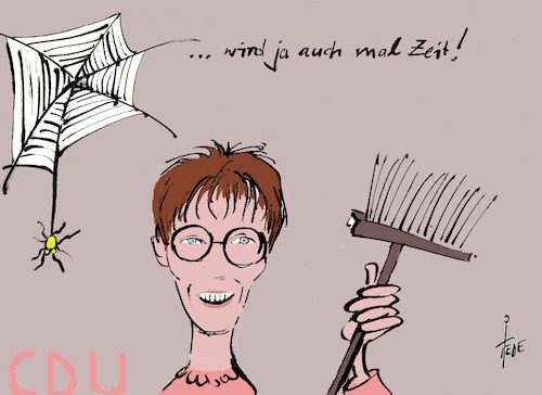 Cartoon: Kramp-Karrenbauer (medium) by tiede tagged kramp,karrenbauer,cdu,generalsekretärin,tiede,cartoon,karikatur,kramp,karrenbauer,cdu,generalsekretärin,tiede,cartoon,karikatur