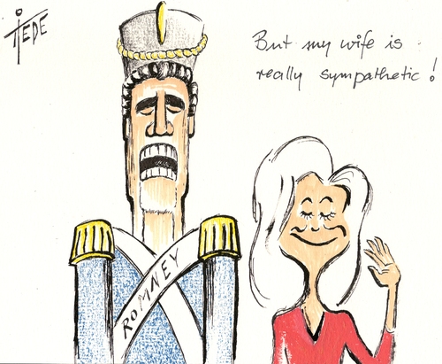 Cartoon: Romney (medium) by tiede tagged karikatur,cartoon,tiedemann,joachim,tiede,nussknacker,nutcracker,republikaner,elections,wahlkampf,usa,anne,romney,mitt,mitt,romney,anne,usa,wahlkampf,elections,republikaner