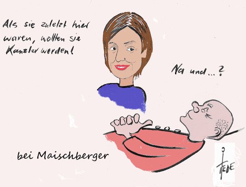 Cartoon: Scholz (medium) by tiede tagged maischberger,scholz,tiede,cartoon,maischberger,scholz,tiede,cartoon