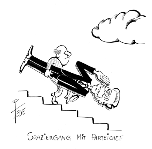 Cartoon: Spaziergang (medium) by tiede tagged westerwelle,personaldebatte,fdp,guido westerwelle,fdp,guido,westerwelle