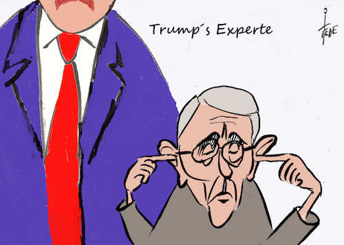 Cartoon: Trump-Experte (medium) by tiede tagged fauci,virologe,experte,trump,dissenz,tiede,cartoon,karikatur,fauci,virologe,experte,trump,dissenz,tiede,cartoon,karikatur
