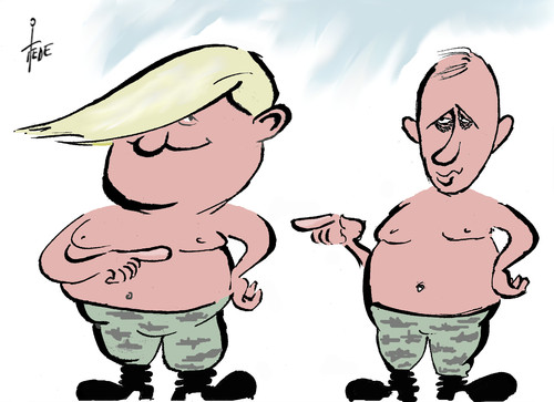 Cartoon: Trump Putin (medium) by tiede tagged trump,putin,tiede,cartoon,karikatur,trump,putin,tiede,cartoon,karikatur