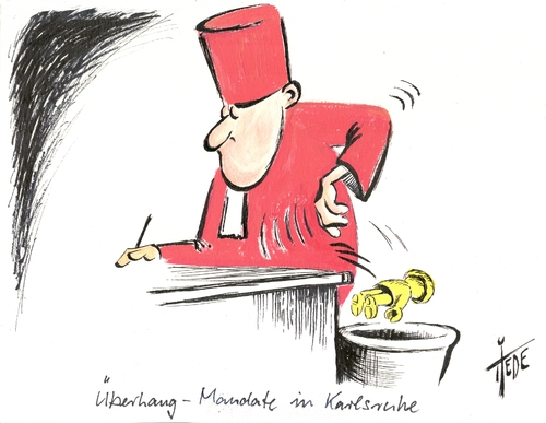 Cartoon: Überhang-Mandate (medium) by tiede tagged karikatur,cartoon,tiedemann,joachim,tiede,spielzeug,playmobil,koalition,wahlrechtsgesetz,wahlrecht,karlsruhe,verfassungsgericht,überhangmandat