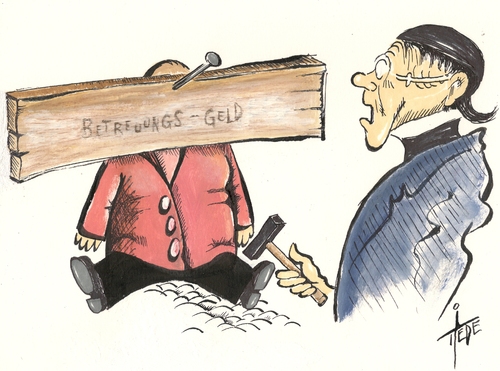 Cartoon: Betreuungsgeld (medium) by tiede tagged karikatur,cartoon,tiedemann,joachim,tiede,migration,integration,lämpel,lehrer,kita,betreuungsgeld,betreuungsgeld,bildung,kita,koalition,integration,migration,tiede,joachim,tiedemann,cartoon,karikatur