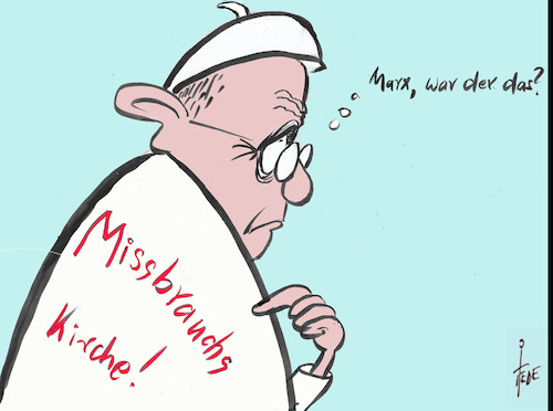 Cartoon: War es Marx ... (medium) by tiede tagged marx,papst,missbrauch,kirche,woelki,tiede,cartoon,karikatur,marx,papst,missbrauch,kirche,woelki,tiede,cartoon,karikatur