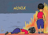 Cartoon: Aylan Kurdi 2.0 (small) by tiede tagged moria,flüchtlingslager,brand,migration,aylan,kurdi,tiede,cartoon,karikatur