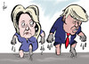 Cartoon: Clinton - Trump (small) by tiede tagged hillary clinton donald trump usa tiede cartoon karikatur