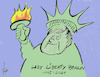 Cartoon: Lady Liberty Berlin (small) by tiede tagged lady,liberty,merkel,kanzlerin,freiheitsstatue,new,york,tiede,cartoon