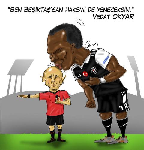 Cartoon: V. Aboubakar - Sergey Karasev (medium) by Caner Demircan tagged referee,besiktas,russian,napoli