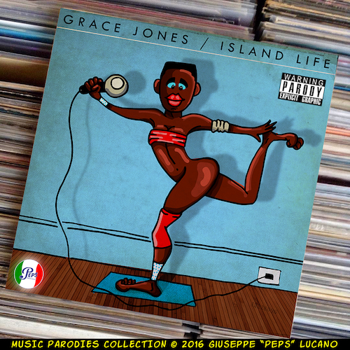 Cartoon: Grace Jones - Island Life (medium) by Peps tagged grace,jones,island,life