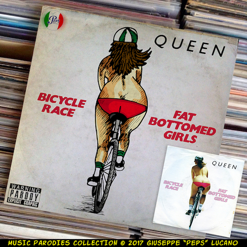 Cartoon: Queen  Fat Bottomed Girls (medium) by Peps tagged queen,fat,bottomed,girls,bicycle,race