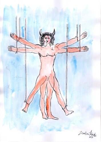 Cartoon: Lucifer (medium) by Zlatko Iv tagged mirionete,hell,homo,gender,naturist,zirkus,nude