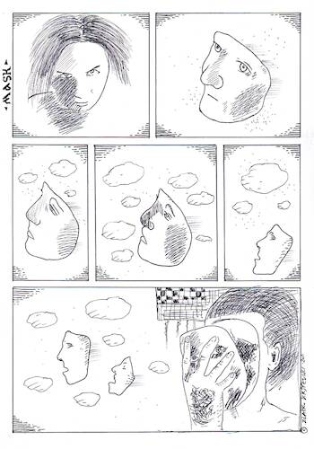 Cartoon: Man (medium) by Zlatko Iv tagged man,zirkus,danke,mask,wunder,kind,love,liebe,art,drama