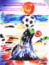 Cartoon: sunset football (small) by Zlatko Iv tagged sunset,kinder,liebe,animal,kunst,zirkus,gute