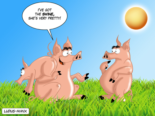 Cartoon: Swine flu... (medium) by Ludus tagged flu,pigs,swine