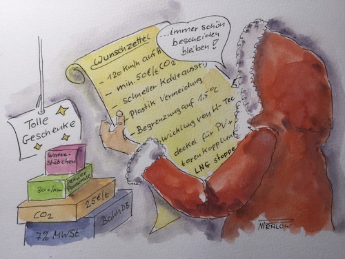 Cartoon: Weihnachtswunsch (medium) by Pralow tagged klimaschutz,politik,konsum,klimaschutz,politik,konsum