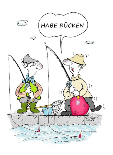 Cartoon: Angeln (medium) by BuBE tagged angeln,angelsport,angler,rückenschmerzen,erholung,entspannung,freizeit