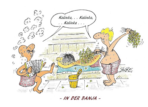 Cartoon: Sauna-Banja (medium) by BuBE tagged sauna,wellness,gesundheit,abhärtung,relaxen