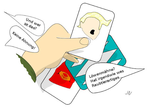 Cartoon: Kartenspiel Politiker erkennen (medium) by Jochen N tagged quiz,kartenspiel,trump,merkel,spiel,fragen,karten,politische,persönlichkeiten,raten,spielen,ratespiel,erkennen,politiker