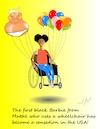 Cartoon: American Dream (small) by Jochen N tagged baby,trump,barbie,rollstuhl,luftballons,schwarze,behindert,toleranz,gleichstellung,werte,diskriminierung,menschenrechte
