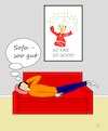 Cartoon: Sofa (small) by Jochen N tagged sofa,liegen,schlafen,ruhen,ausruhen,entspannen,relaxen,chillen,wochenende,feierabend,couch,reich,geld,dagobert,duck,faul,genuss,genießen,gut,good,far,strümpfe,bild