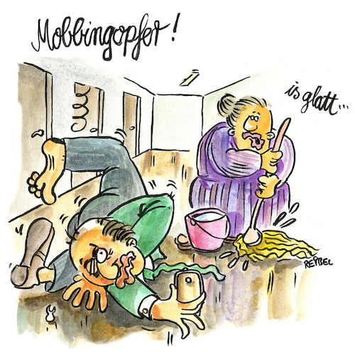 Cartoon: Mobbingopfer (medium) by REIBEL tagged mobbing,opfer,putzen,glatt,wischmop,putzfrau,büro,arbeit,gang,manager,business,ausrutscher,mobbing,opfer,putzen,glatt,wischmop,putzfrau,büro,arbeit,gang,manager,business,ausrutscher