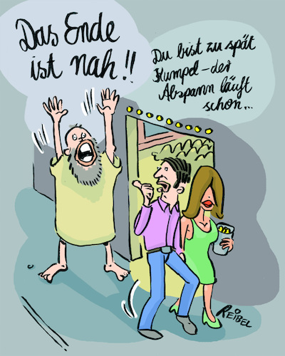 Cartoon: Prophet (medium) by REIBEL tagged prophet,endzeitstimmung,weltuntergang,kino,ende,untergang,prophet,endzeitstimmung,weltuntergang,kino,ende,untergang