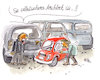 Cartoon: Statussymbol (small) by REIBEL tagged schwäche,selbstbewusstsein,status,symbol,auto,wut,kleinwagen,suv,parkplatz,neid