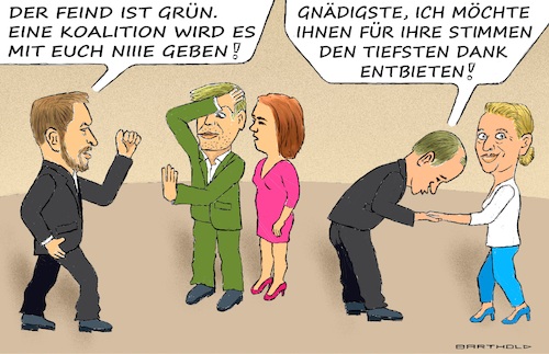 Cartoon: Arbeitsteilung (medium) by Barthold tagged markus,söder,robert,habeck,annalena,baerbock,friedrich,merz,alice,weidel,union,kanzlerkandidat,einbringung,antrag,migration,bundestag,mehrheit,dank,afd,bruch,versprechen,brandmauer,feinbild,grüne,aufwertung,alternative,für,deutschland,cartoon,karikatur,barthold,markus,söder,robert,habeck,annalena,baerbock,friedrich,merz,alice,weidel,union,kanzlerkandidat,einbringung,antrag,migration,bundestag,mehrheit,dank,afd,bruch,versprechen,brandmauer,feinbild,grüne,aufwertung,alternative,für,deutschland,cartoon,karikatur,barthold