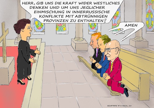 Cartoon: Betbrüder (medium) by Barthold tagged landtagswahlen,2024,sachsen,michael,kretschmer,cdu,thüringen,mario,voigt,brandenburg,dietmar,woidke,spd,koalition,braucht,bsw,forderungen,keine,zusätzliche,raketenstationierung,engagement,für,verhandlungsfrieden,im,ukrainekrieg,sahra,wagenknecht,kirche,gebet,cartoon,karikatur,barthold,landtagswahlen,2024,sachsen,michael,kretschmer,cdu,thüringen,mario,voigt,brandenburg,dietmar,woidke,spd,koalition,braucht,bsw,forderungen,keine,zusätzliche,raketenstationierung,engagement,für,verhandlungsfrieden,im,ukrainekrieg,sahra,wagenknecht,kirche,gebet,cartoon,karikatur,barthold